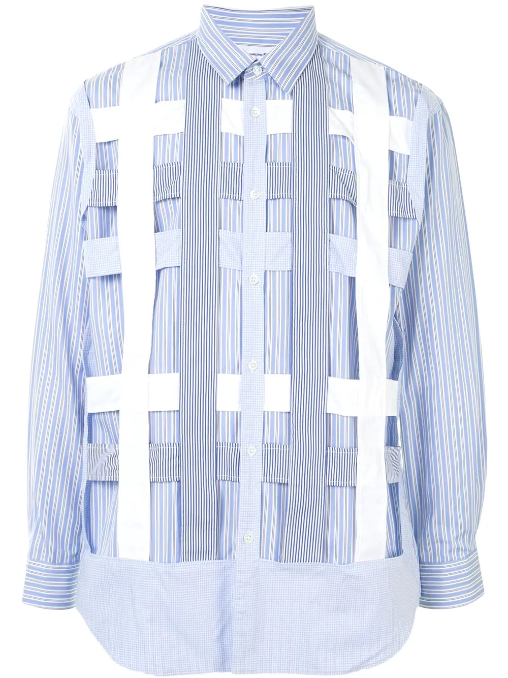 interwoven layer striped shirt - 1