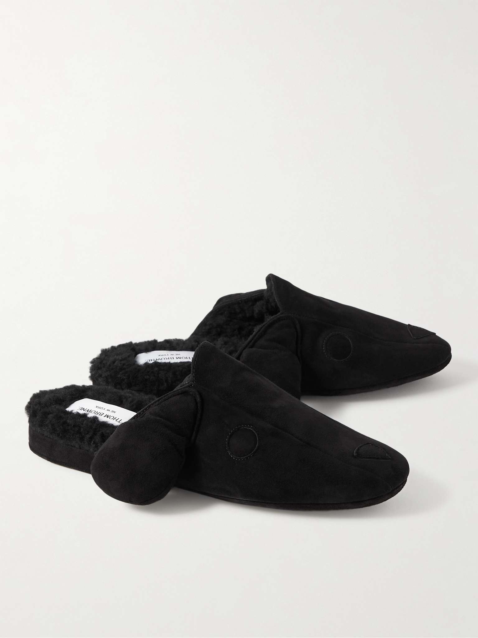 Hector Shearling-Trimmed Suede Slippers - 2