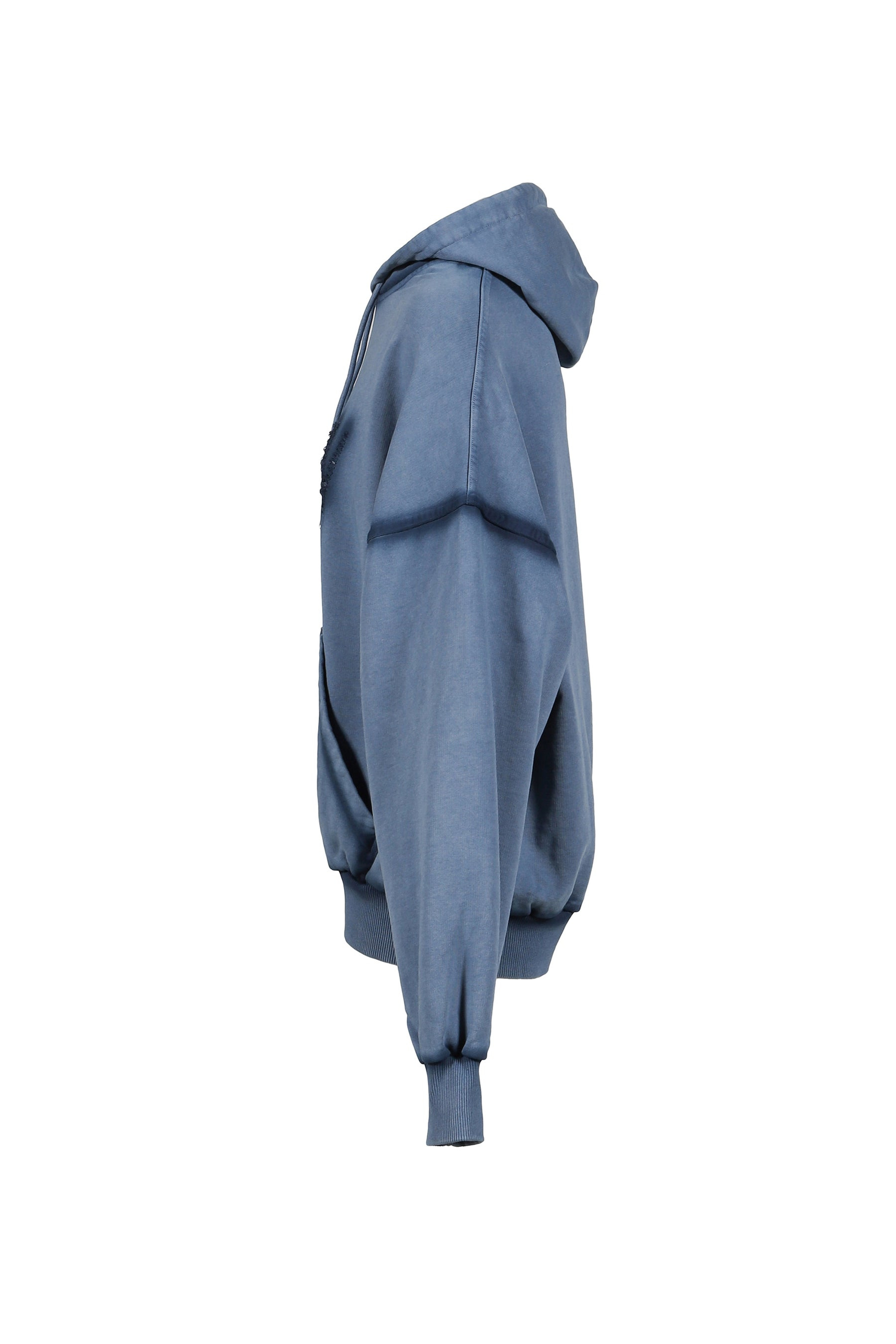 OS SHOULDERLESS HOODIE CUT AV-LOGO BLUE / BLU - 3