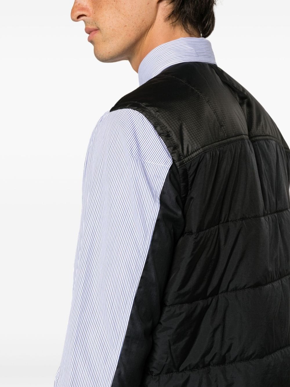 panelled striped cotton shirt - 5
