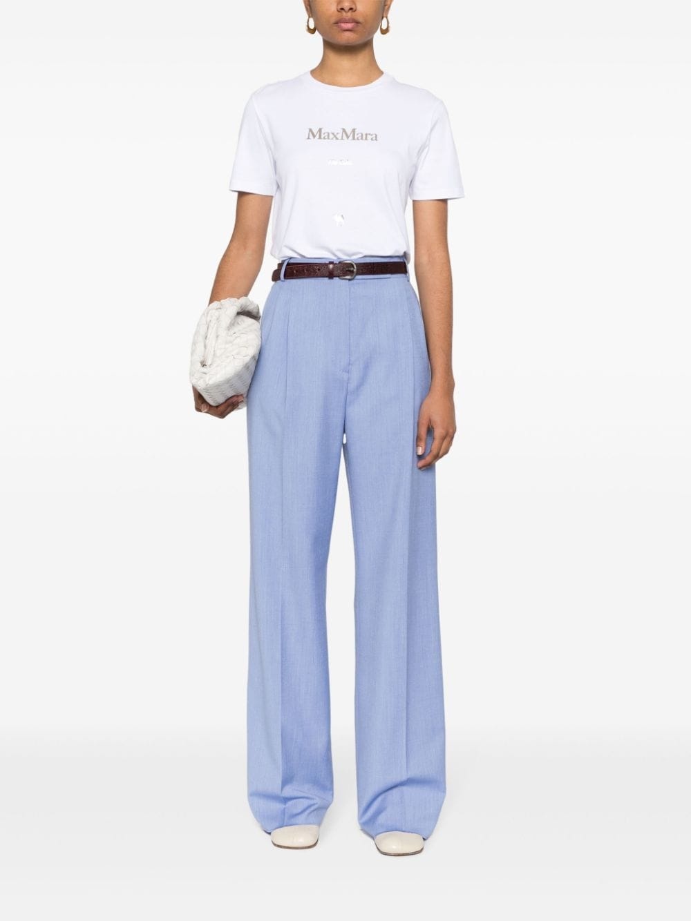 mÃ©lange virgin-wool-blend trousers - 2