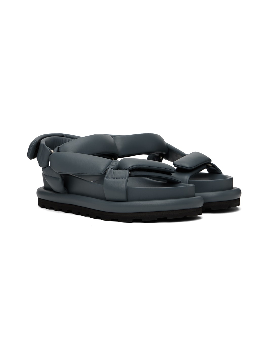 Blue Padded Sandals - 4
