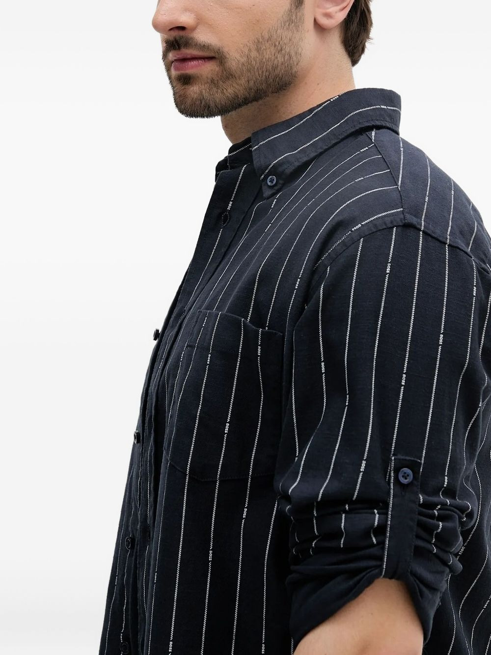pinstripe logo shirt - 4