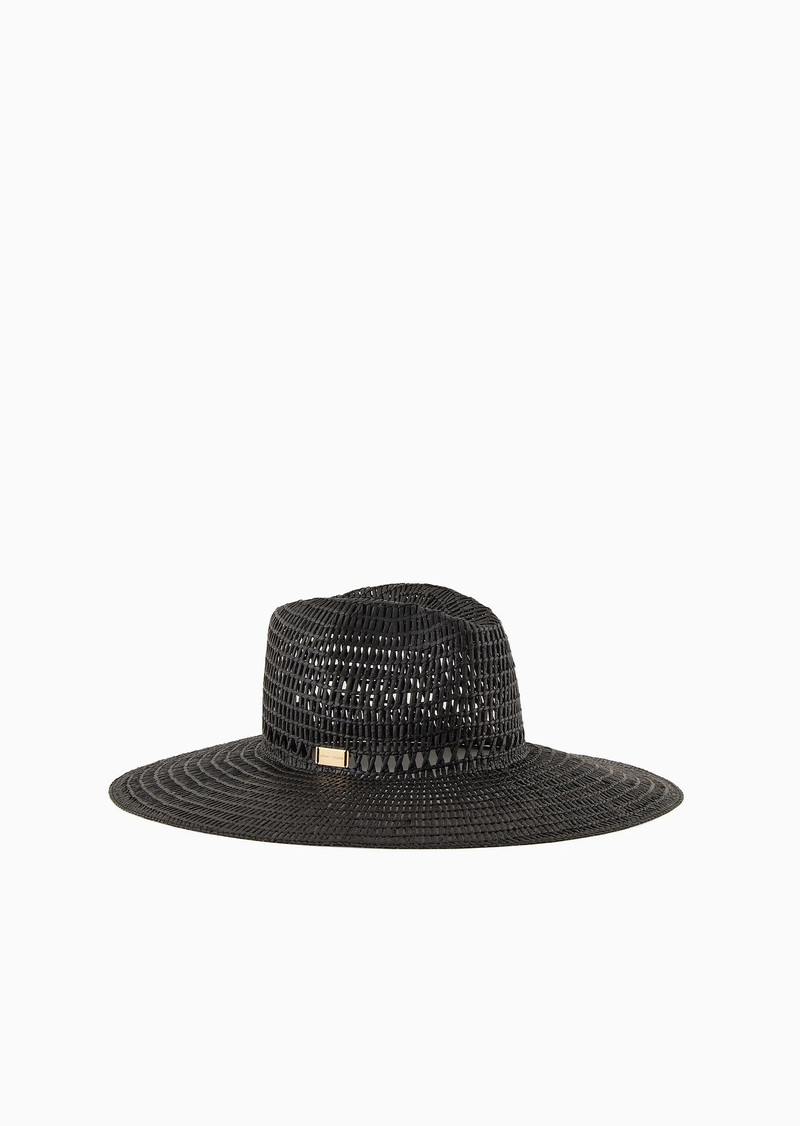 Woven, perforated paper yarn wide-brimmed hat 1