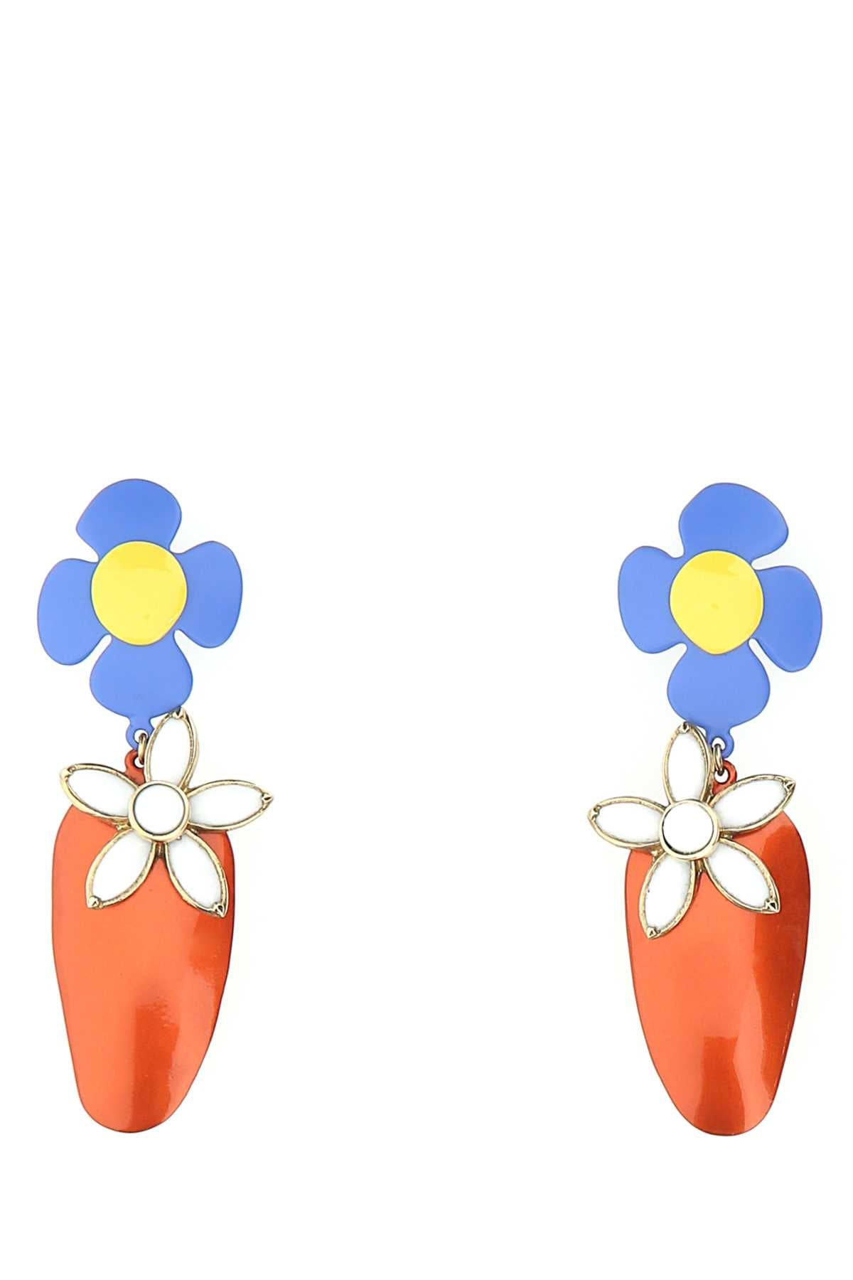 Saint Laurent Women Multicolor Metal And Resin Fleur Et Fraise Earrings - 1