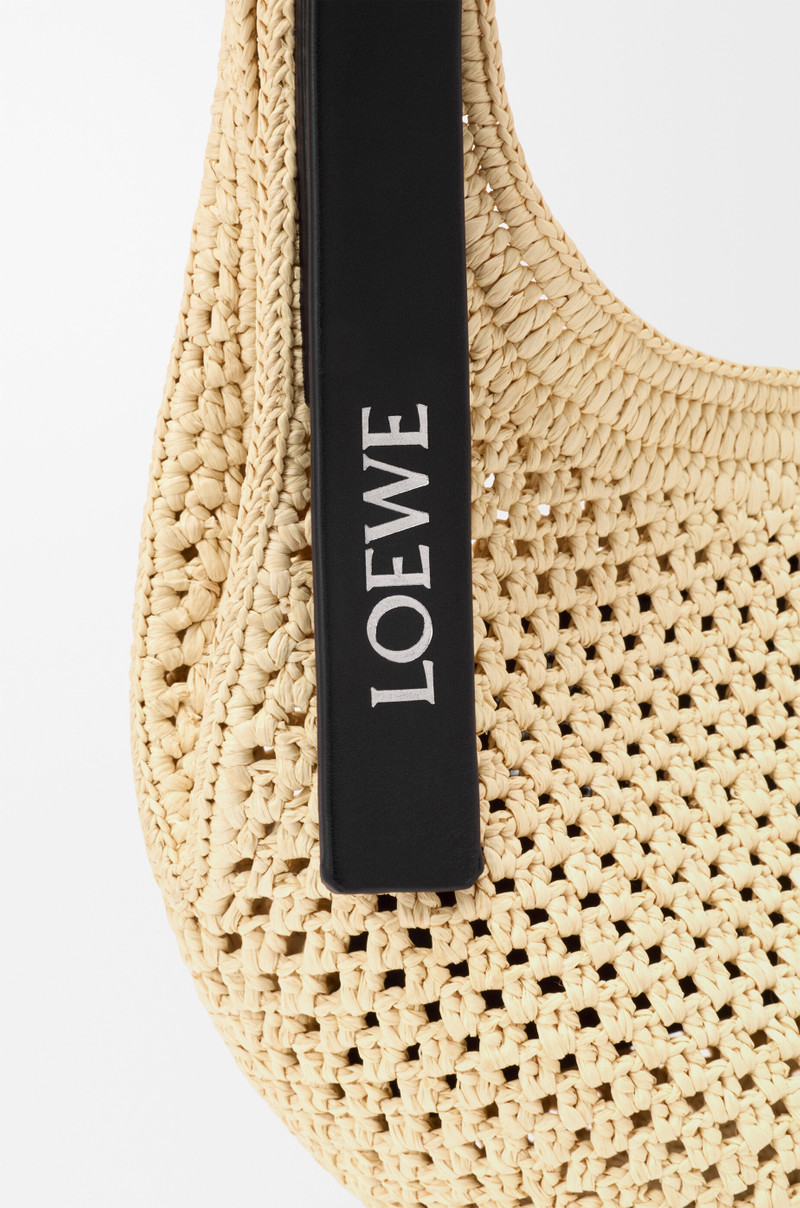 Mini Punch Hole hobo in raffia and calfskin 5