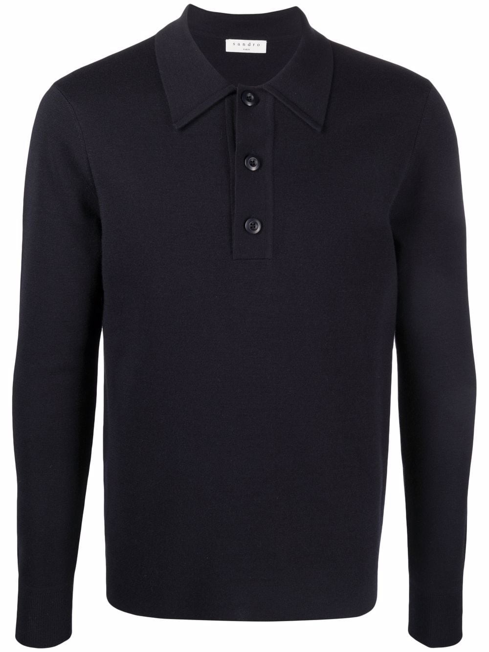 long-sleeve wool polo shirt - 1