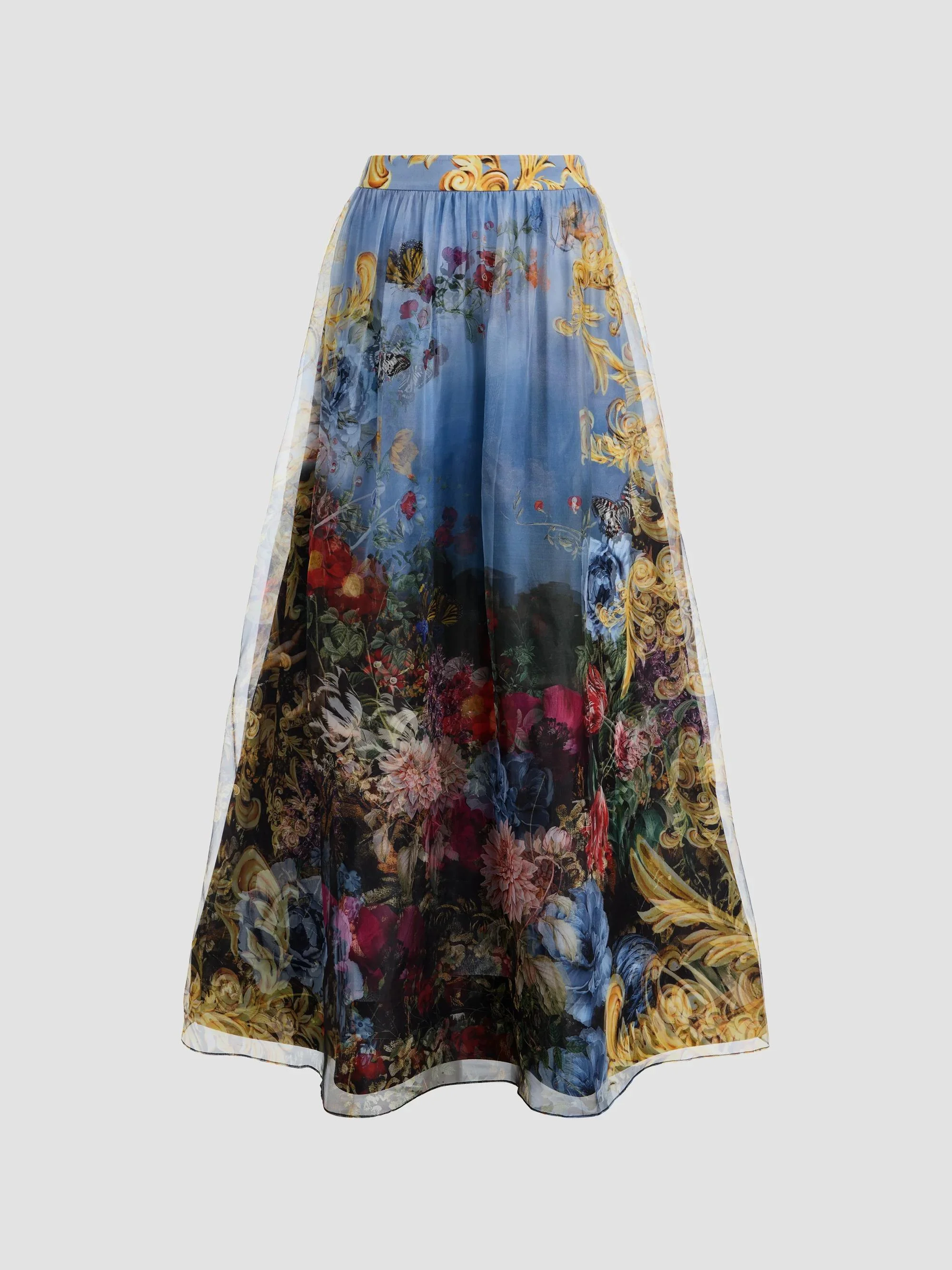 Women's Dixie Silk A-Line Maxi Skirt - Alpine Dawn - 1
