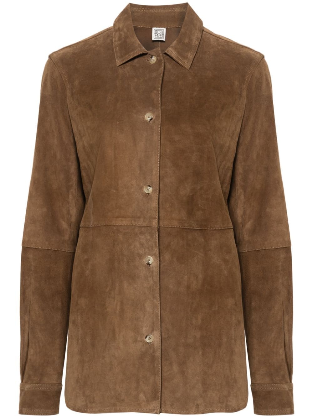 suede panelled shirt - 1