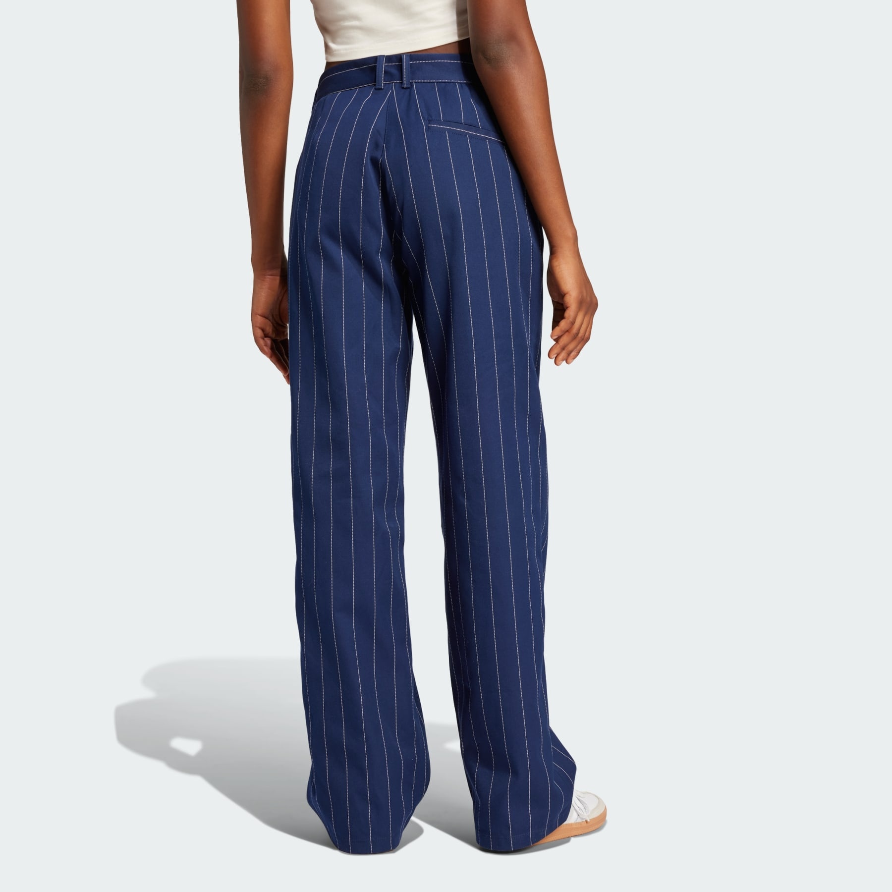 ボトムスその他 adidas Pinstripe Twill Loose Pants JJ3483 adidas Pinstripe Twill Loose Pants - White | Free Shipping