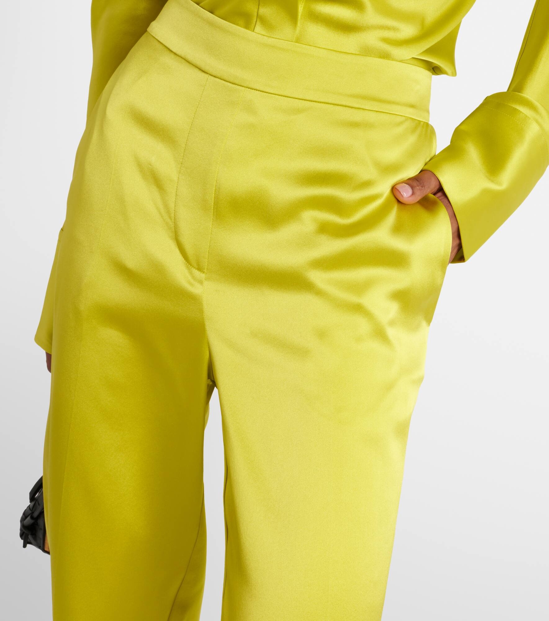 Tova silk satin straight pants - 4