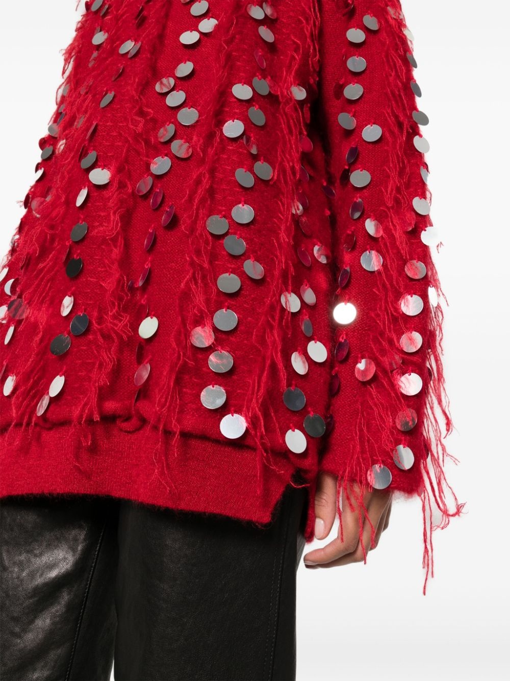sequin-embellished mohair blend jumper - 5