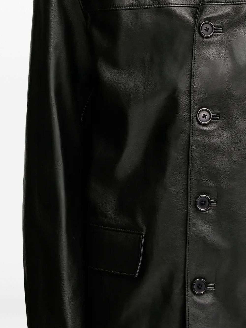 buttoned leather jacket - 4