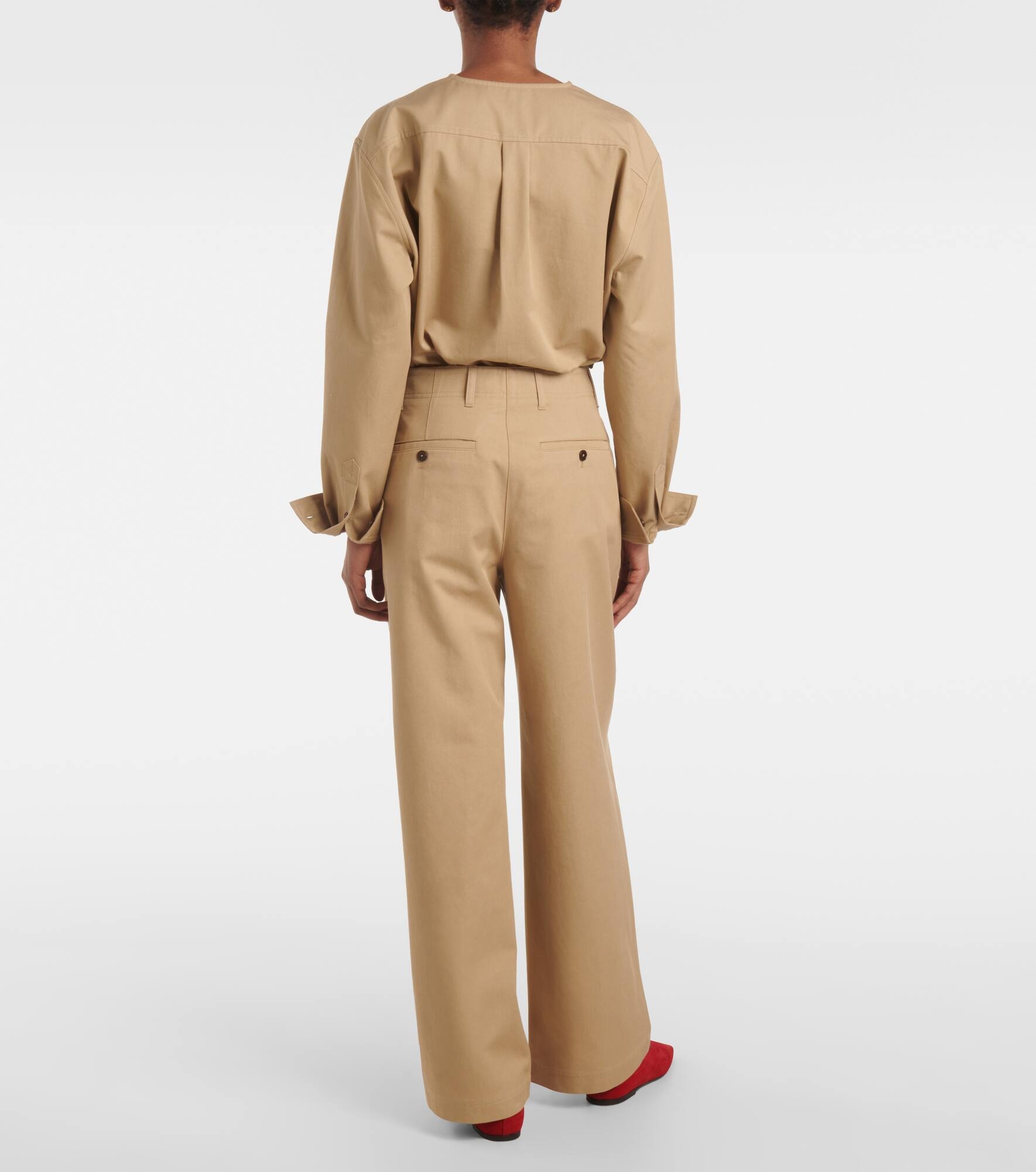 Cotton wide-leg pants - 3