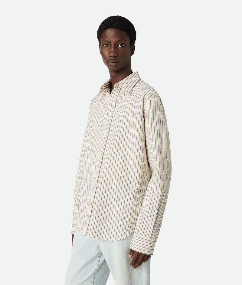 Bottega Veneta Cotton And Linen Stripe Shirt outlook