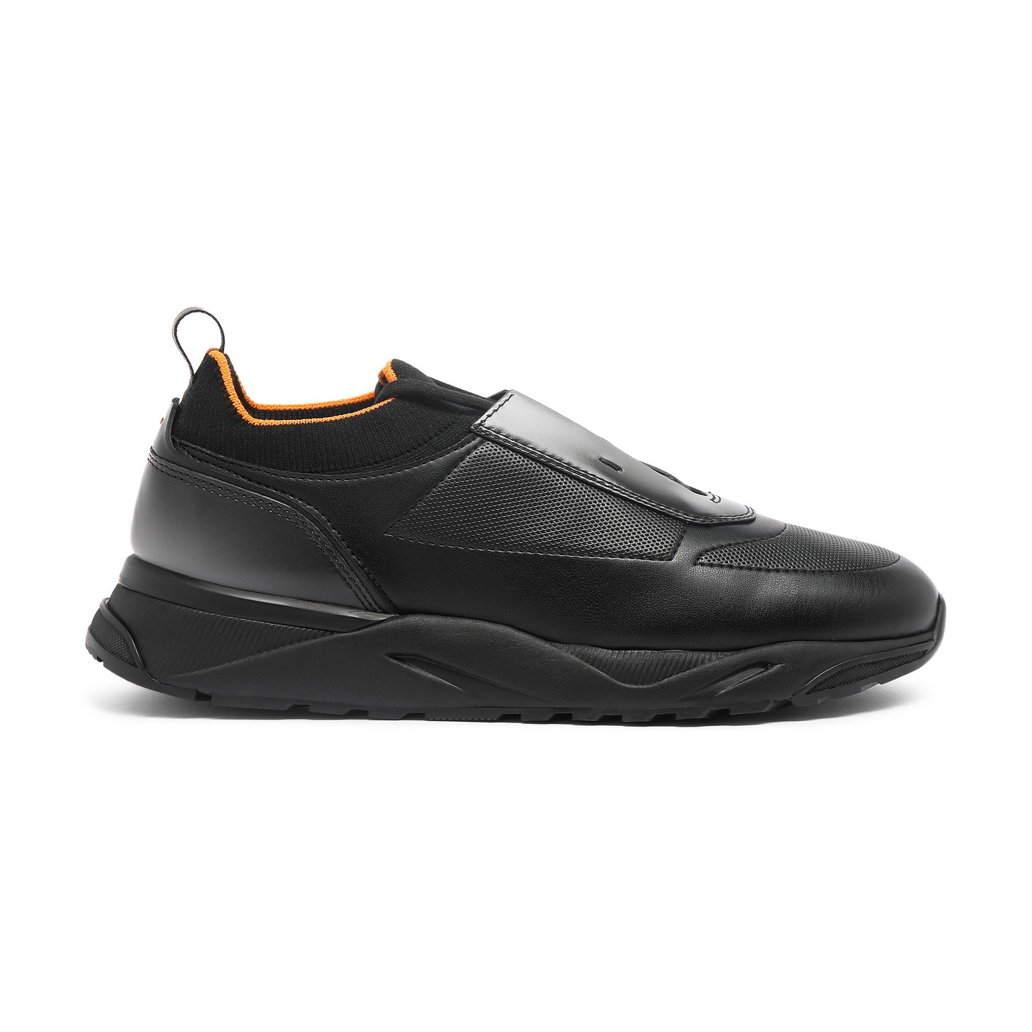 Men's black leather sneaker - 1