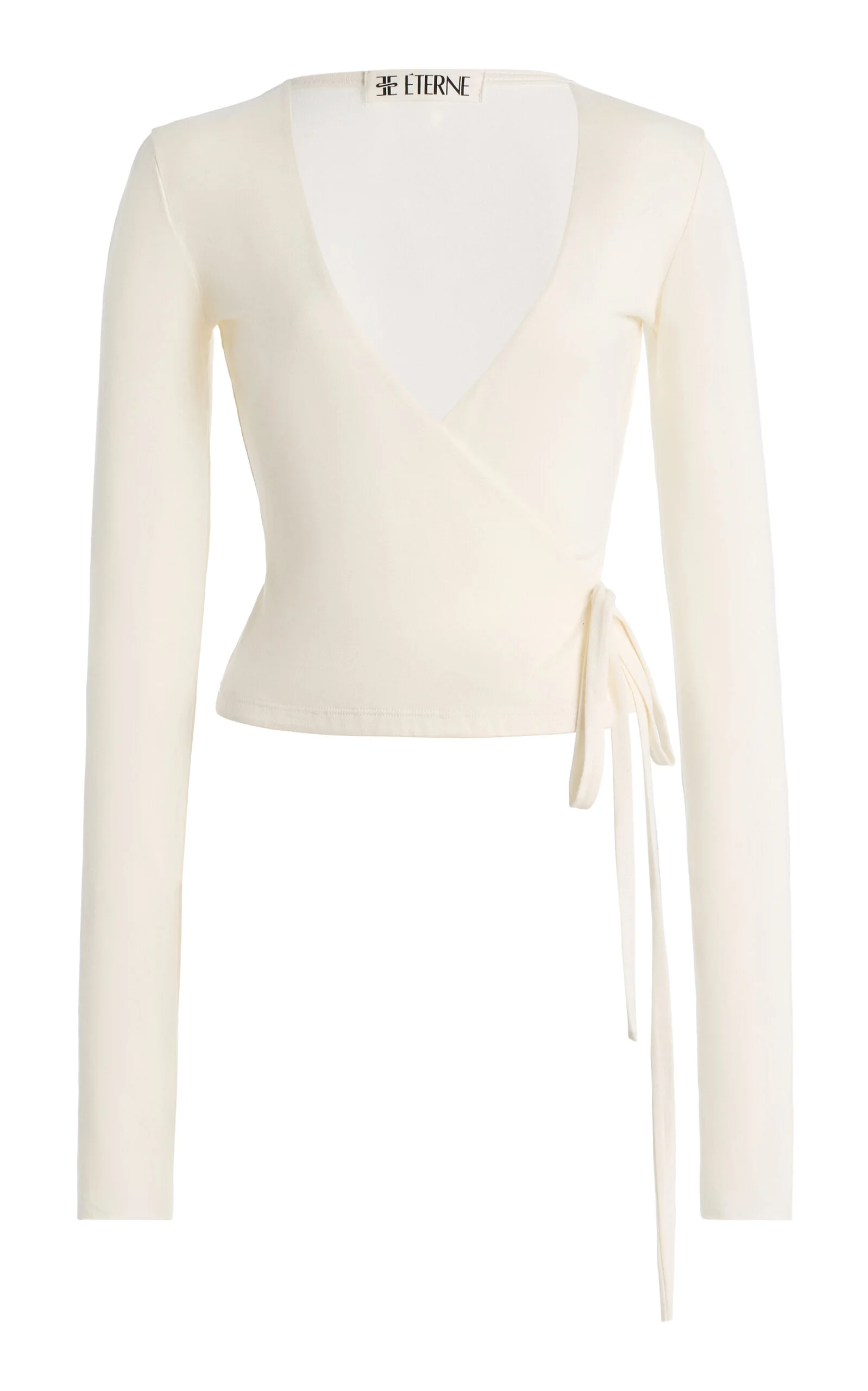 Jersey Wrap Top ivory - 1