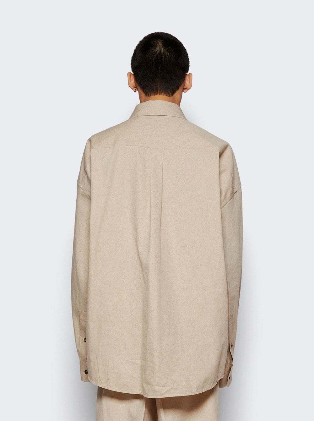 Cotton Poplin Shirt Beige - 5