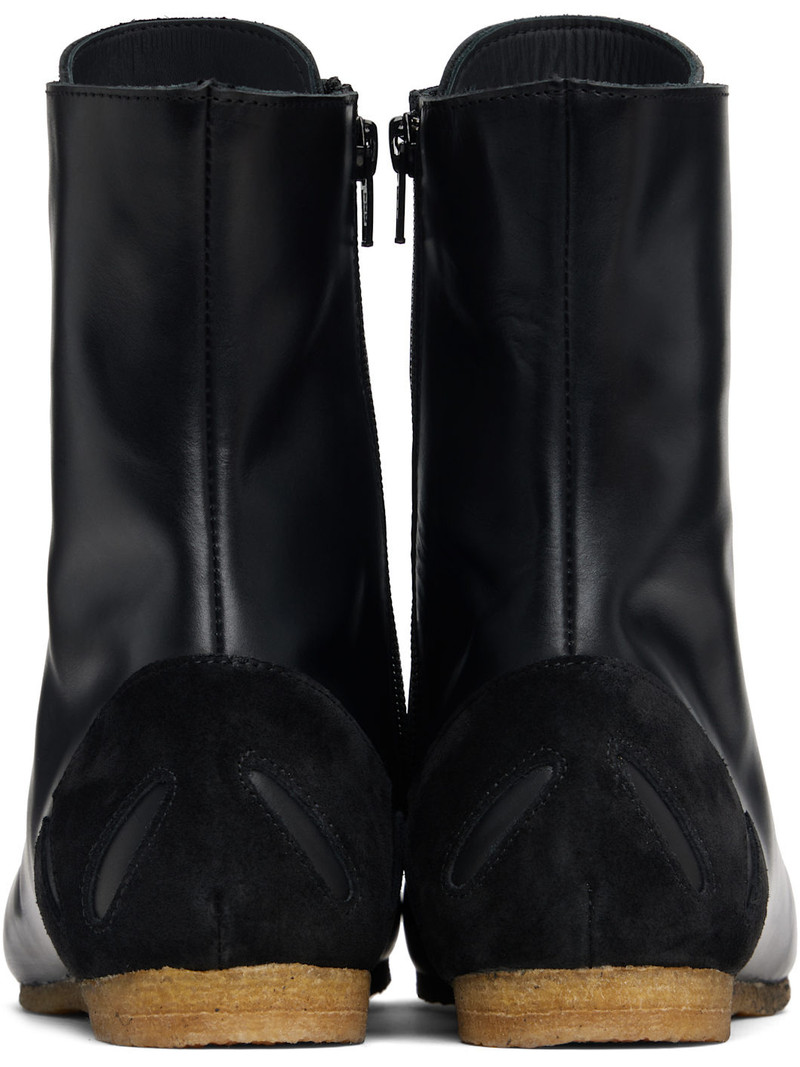 Black Slash Heel Boxer Sneakers 2