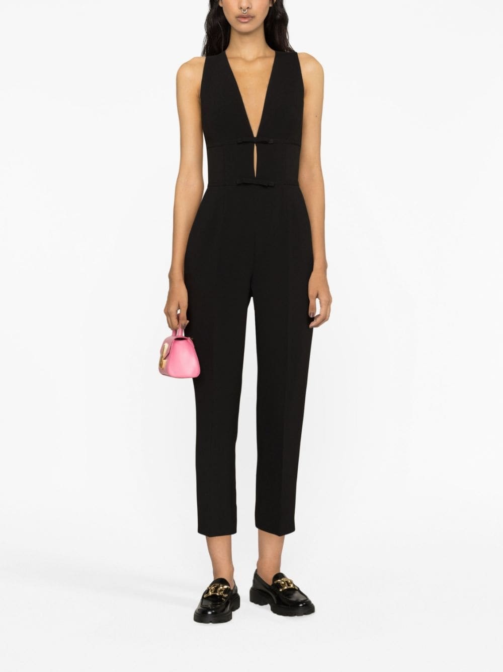 bow-embellished cropped jumpsuit - 2
