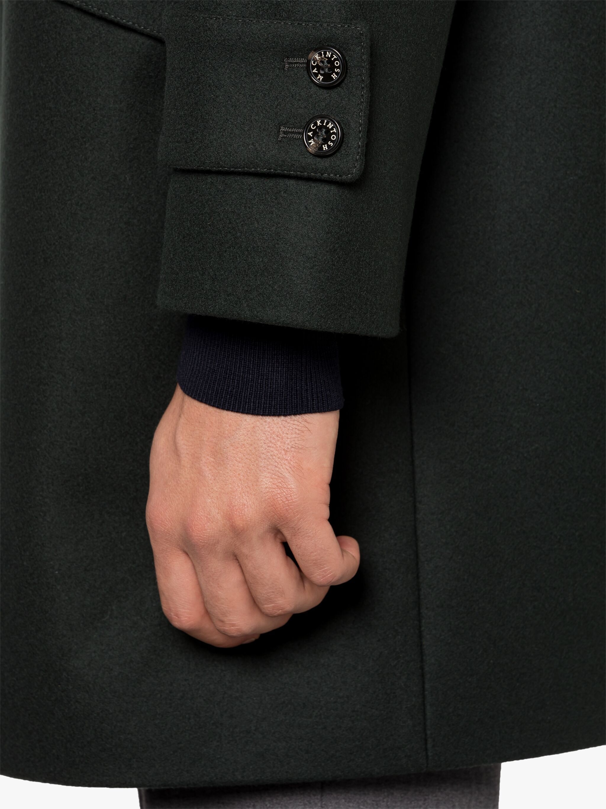 HUMBIE DARK GREEN WOOL OVERCOAT - 6