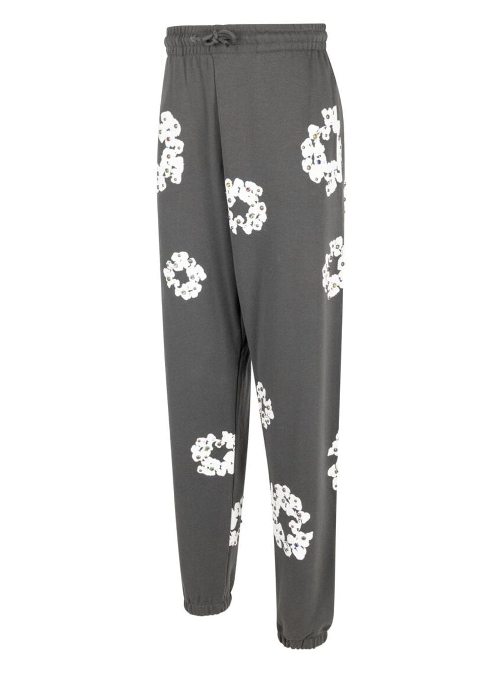 Rhinestone Cotton Wreath-print track pants - 3