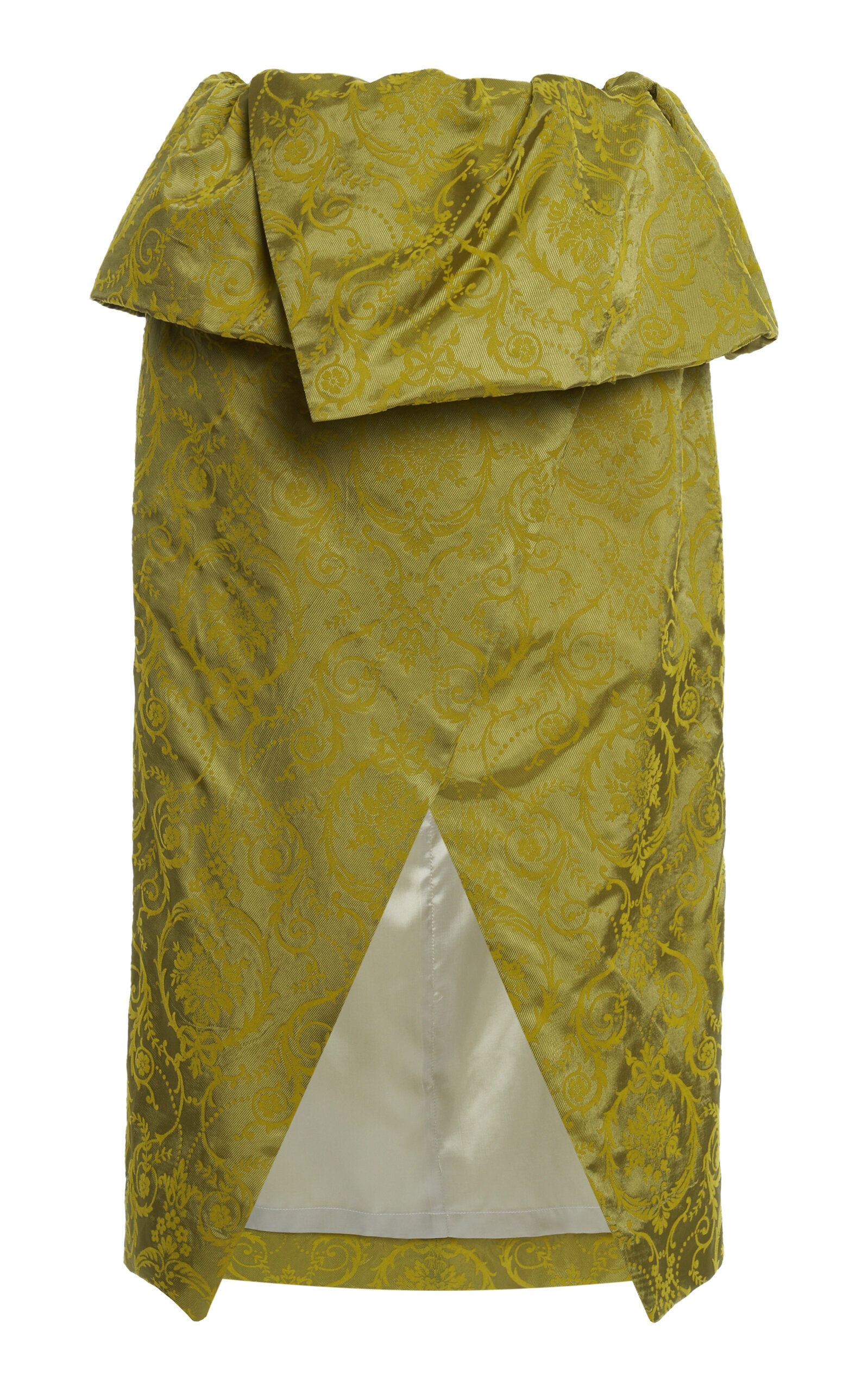 Santi Wrap Flocked Midi Skirt yellow - 1