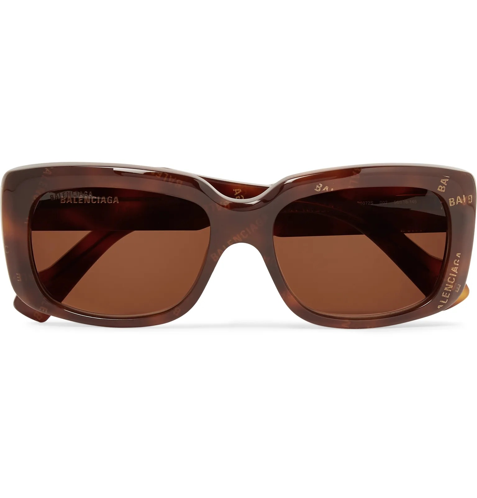 Square-Frame Logo-Print Tortoiseshell Acetate Sunglasses - 1