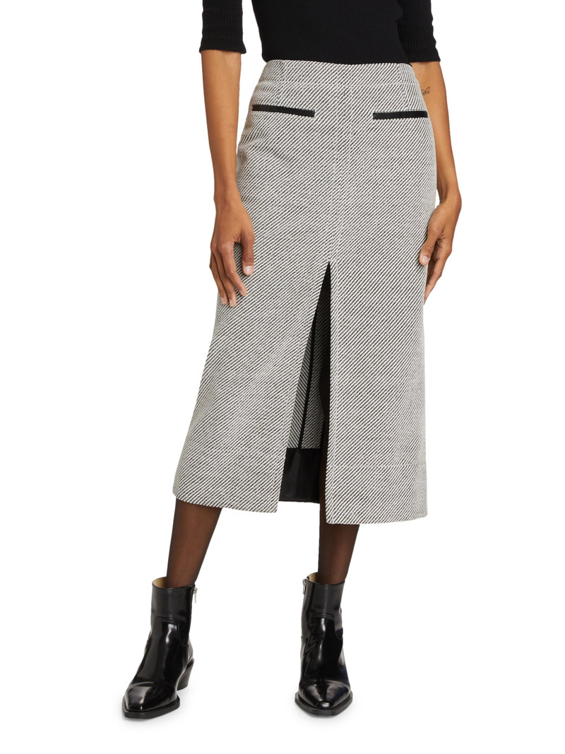 Women's Lennon Soft Twill Midi-Skirt - White Grey 3