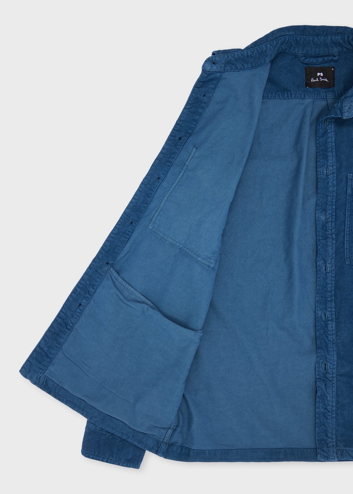 Mid-Blue Organic-Cotton Corduroy Overshirt - 4