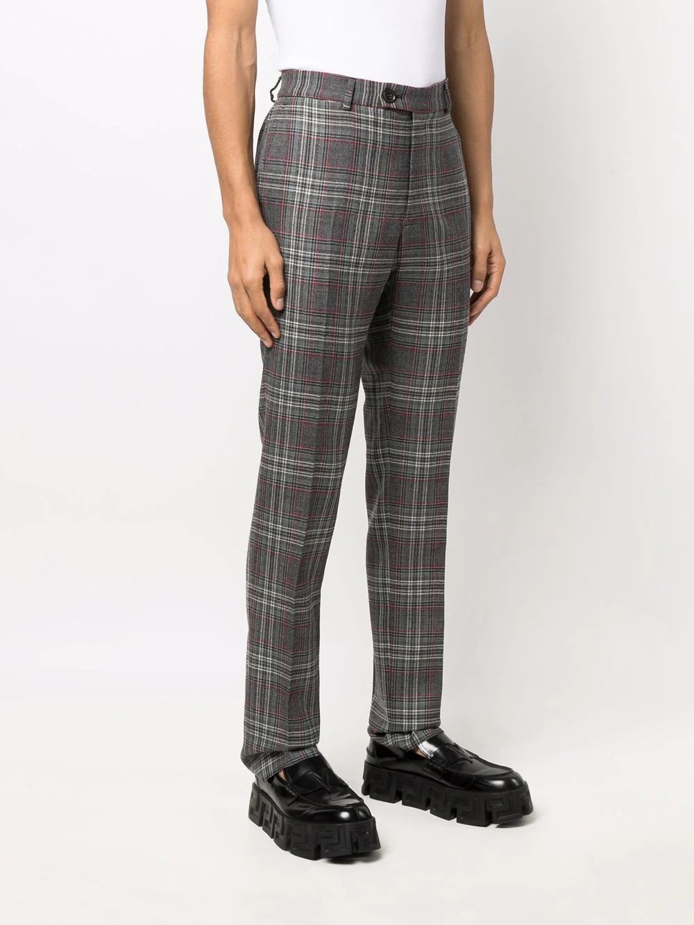 tartan-print tailored trousers - 3