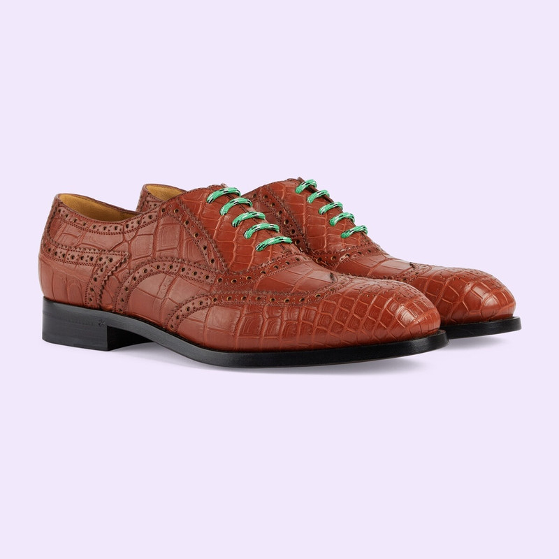 Men's crocodile lace-up shoe 2