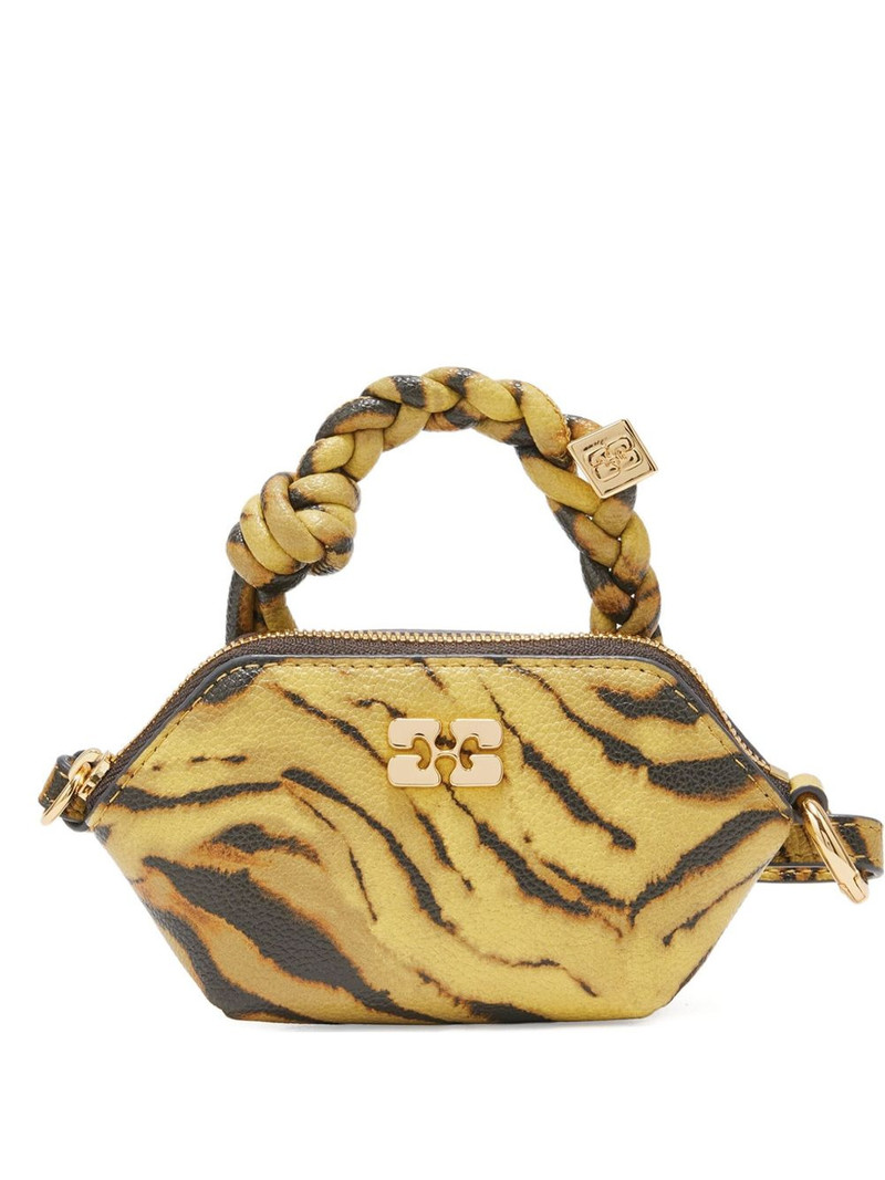 tiger-print twisted-handle mini bag 1