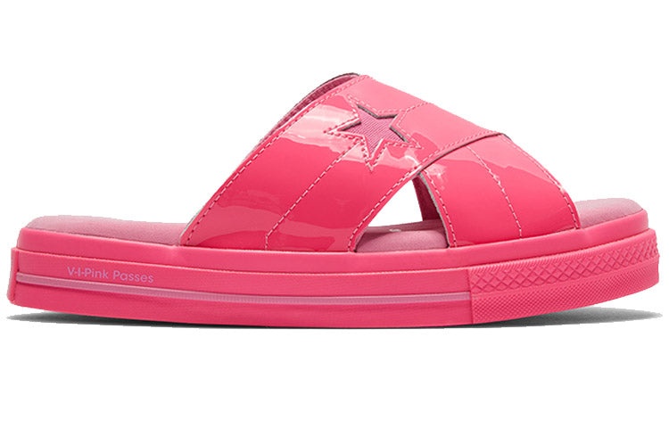(WMNS) Converse OPI One Star Slide Retro Unisex Pink Slippers 565662C - 3