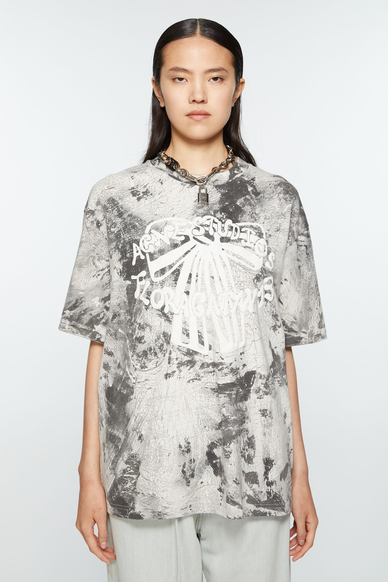 Acne Studios T-shirt plaster print - Faded black outlook
