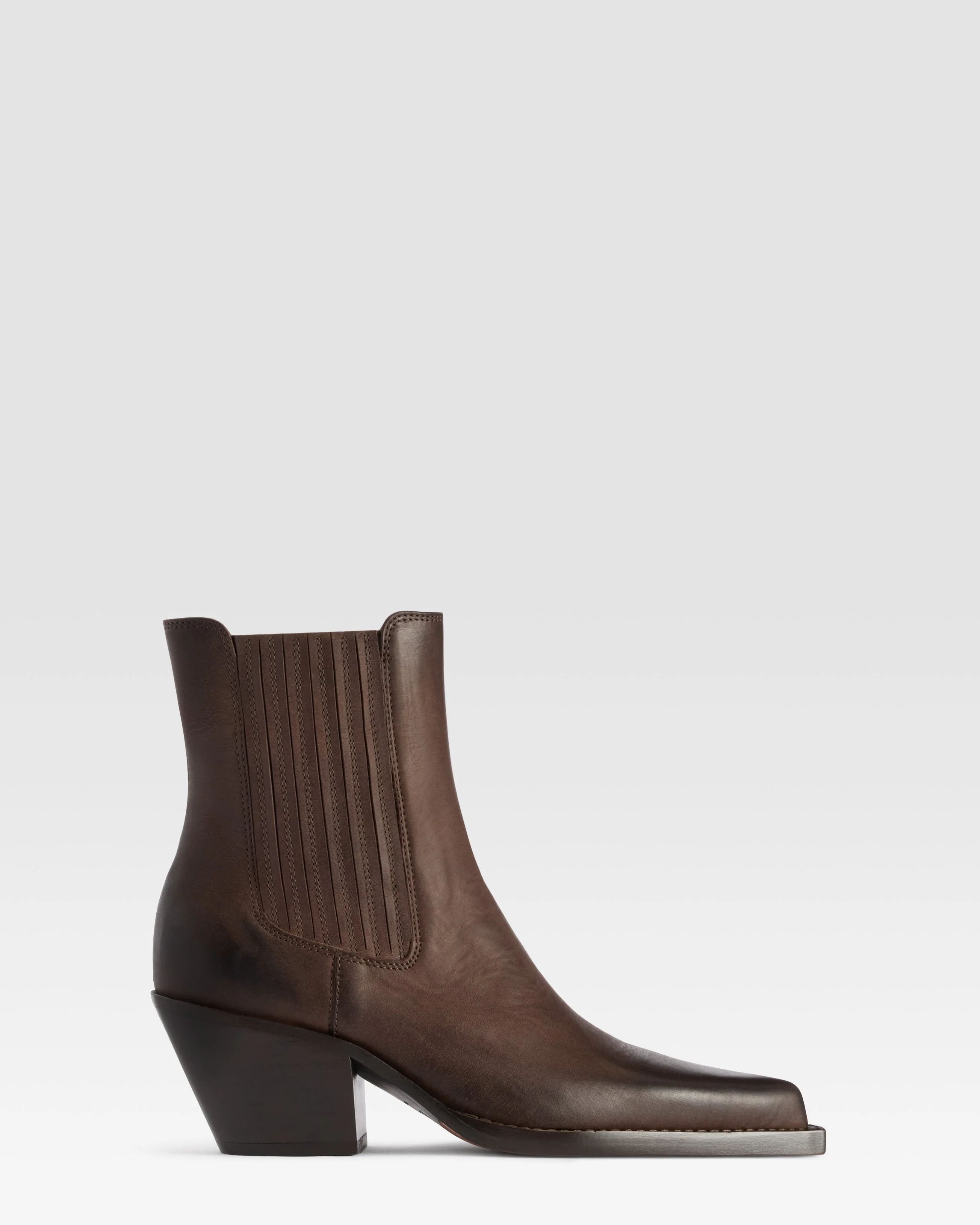 LEATHER WESTERN ANKLE BOOT - 1