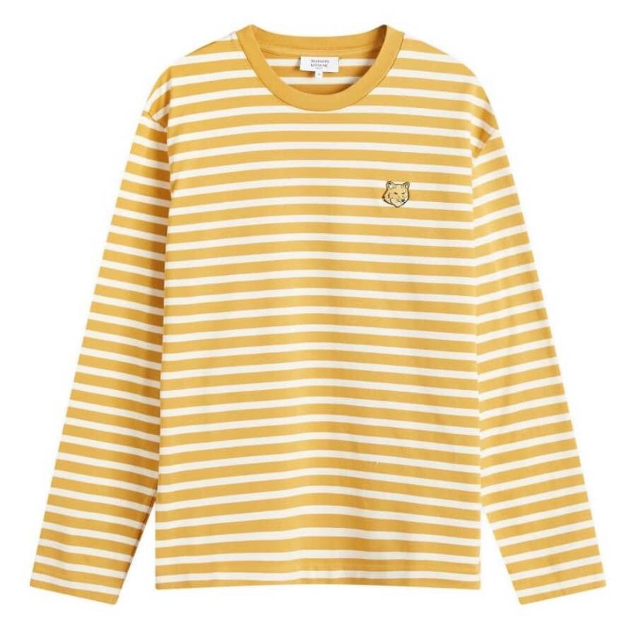 Maison Kitsune Fox Head Patch Stripe Marin T-Shirt - 5
