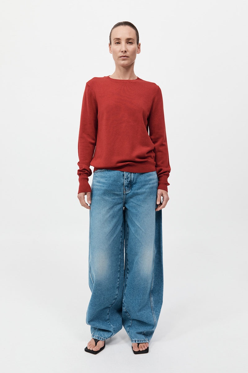Classic Crew Neck Sweater - Rosso - 2