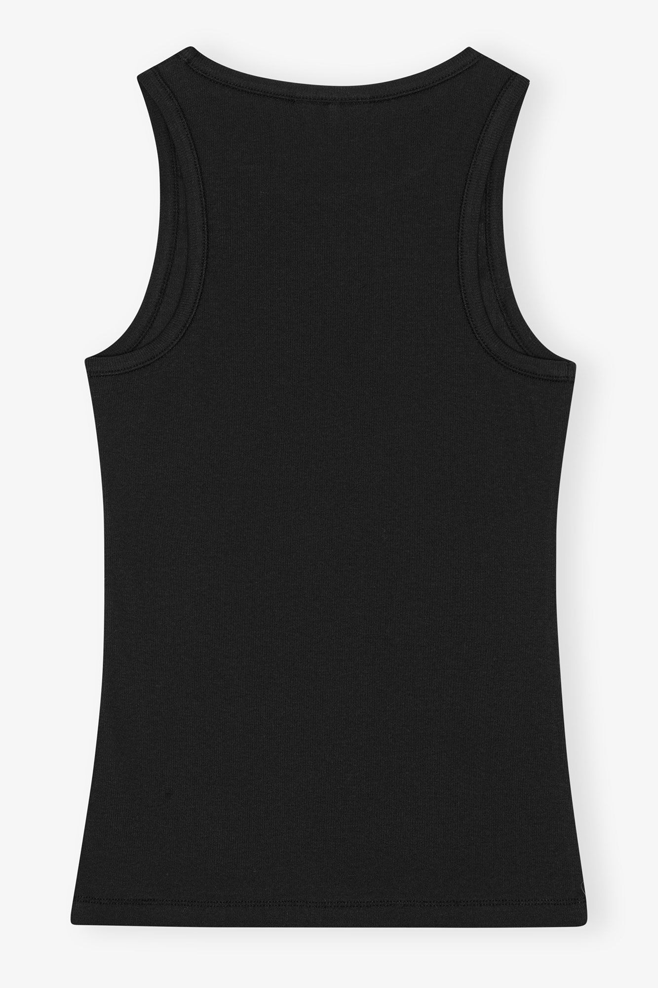 BLACK SOFT COTTON RIB TANK TOP - 6