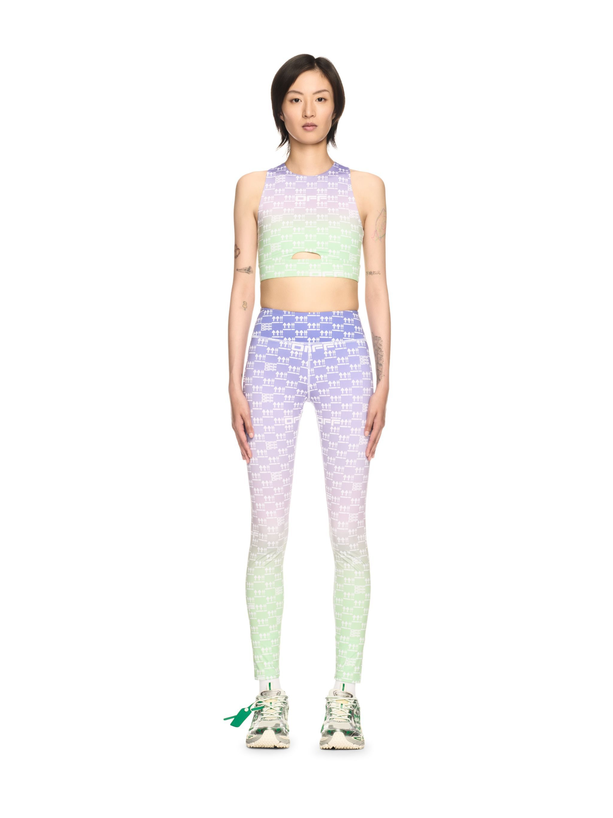Purple/green Double Arrow Cut-out Bra - 2