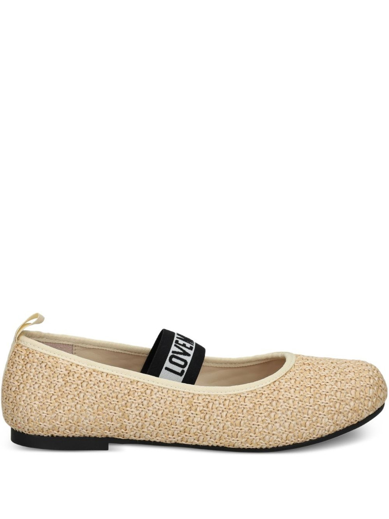 logo-strap ballerina shoes 1