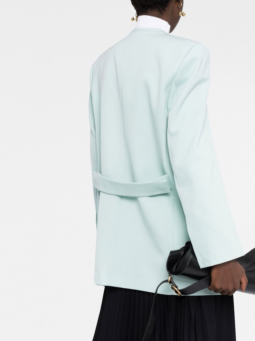 single-button wool blazer - 3