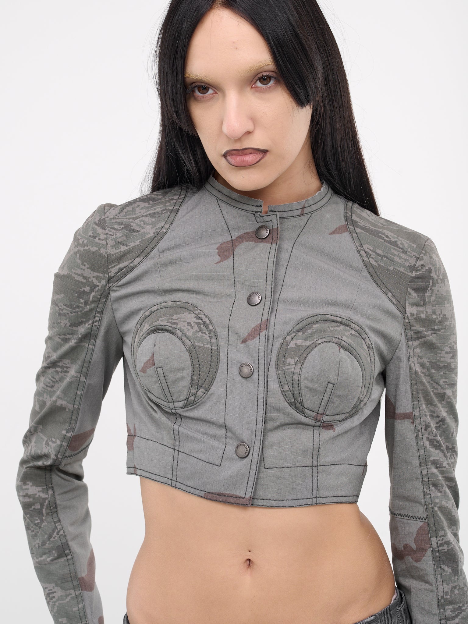 Regenerated Camo Crop Jacket - 4