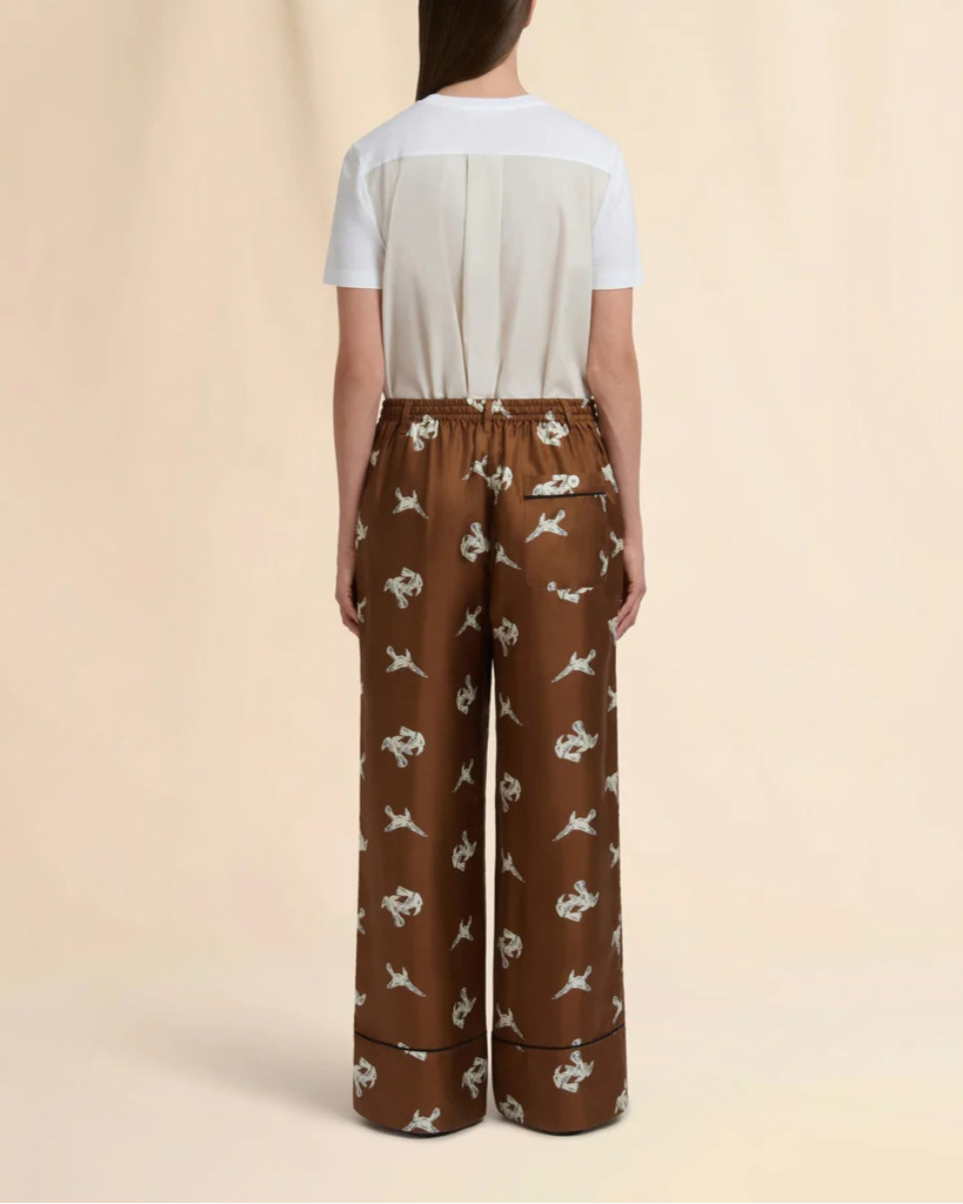 RAVEN-PRINT WIDE LEG TROUSERS - 4