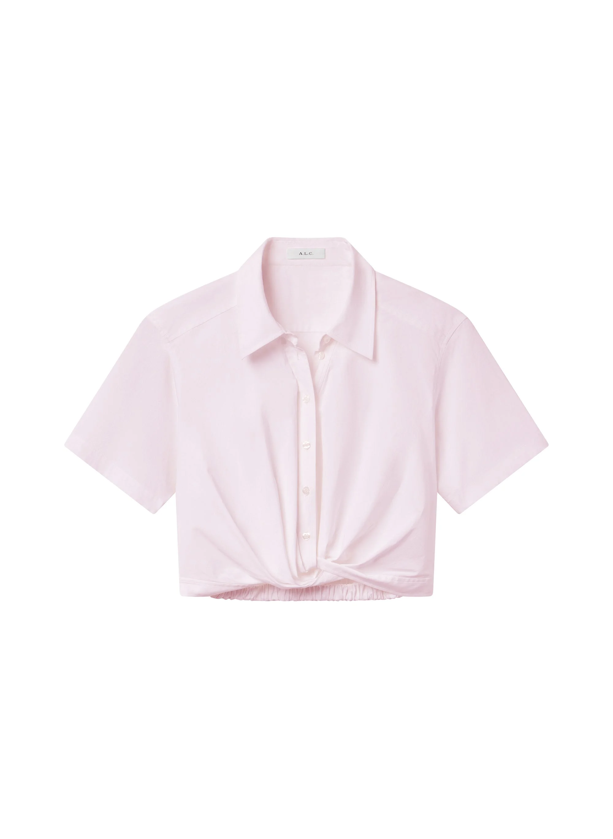 Lily Short Sleeve Cropped Cotton Shirt - 1