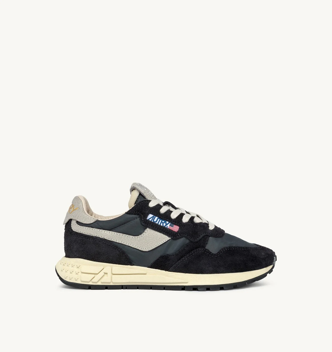 REELWIND LOW SNEAKERS IN BLACK NYLON AND SUEDE - 1