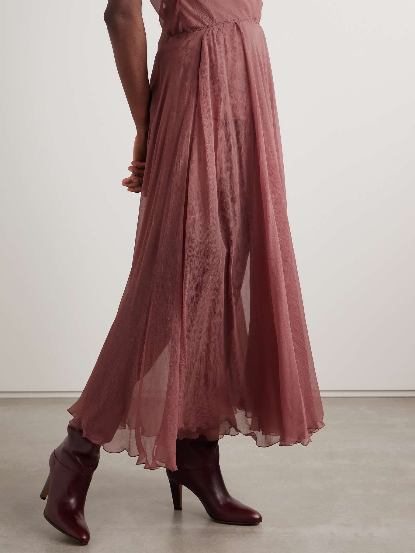 Silk-crepon maxi skirt - 3