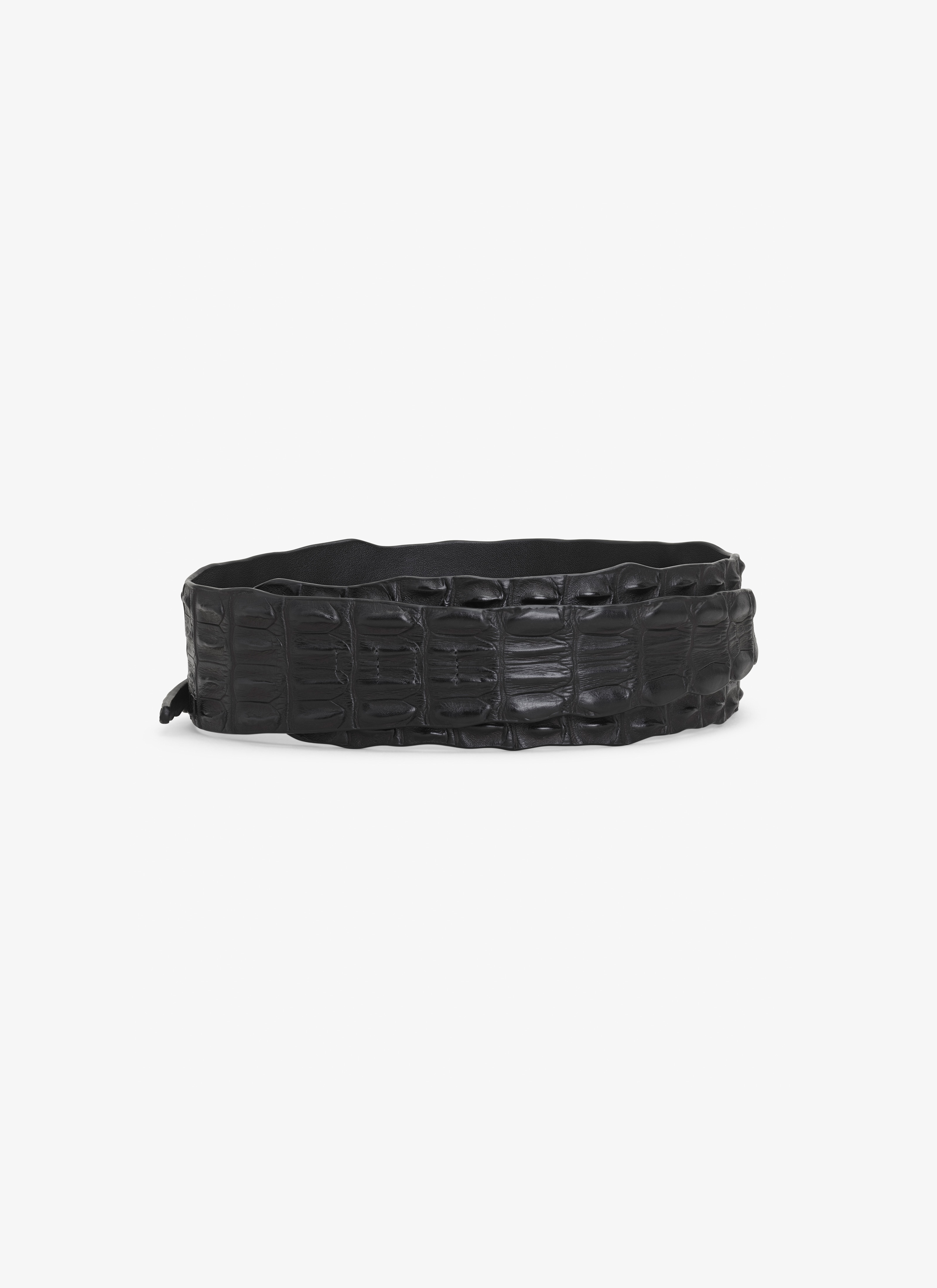 CROCO EMBOSSED BELT IN CALFSKIN - 1