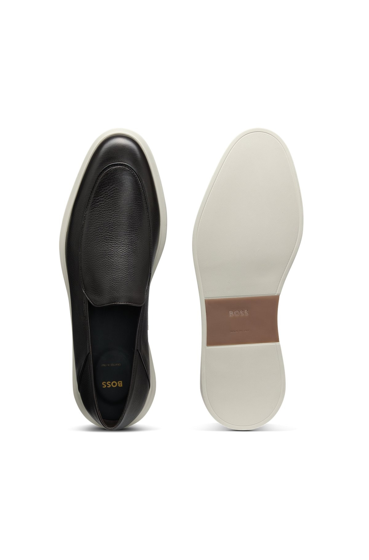 LEATHER LOAFERS WITH RUBBER OUTSOLE - 4