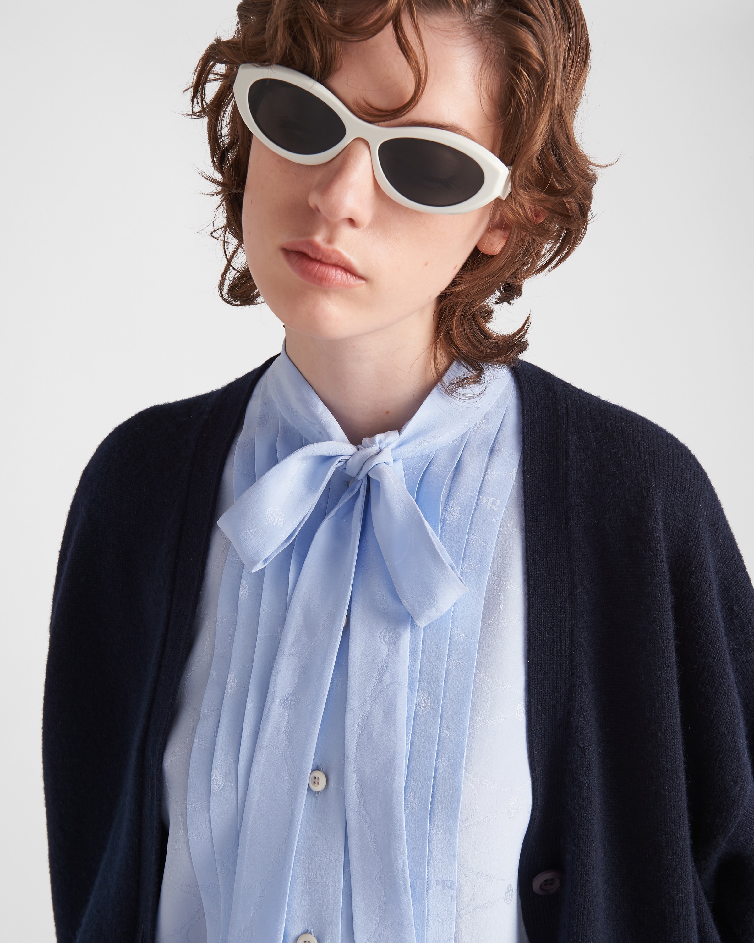 Jacquard crepe de chine blouse - 4
